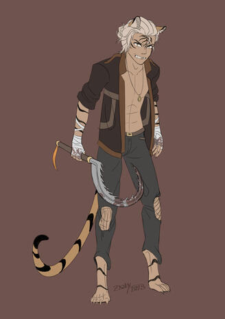 A character sheet for one of my OCs, Tybalt.
