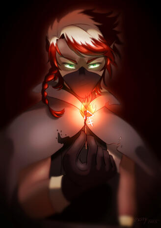 An Artfight attack featuring aikas_expt&#39;s character, Phoebus.