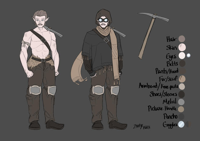 A character sheet for one of my OCs, Evander.