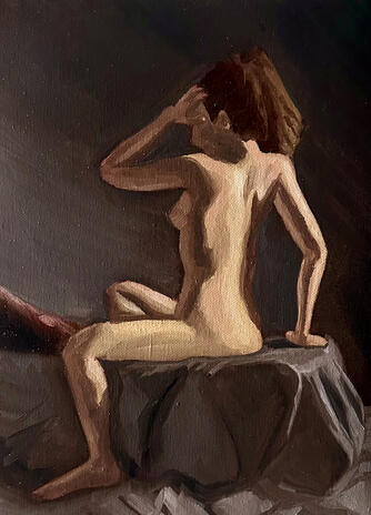 An Alla Prima painting made for school. Oil on canvas paper.
