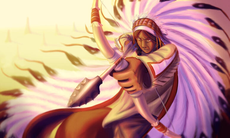 An illustration made for school depicting Sitting Bull.